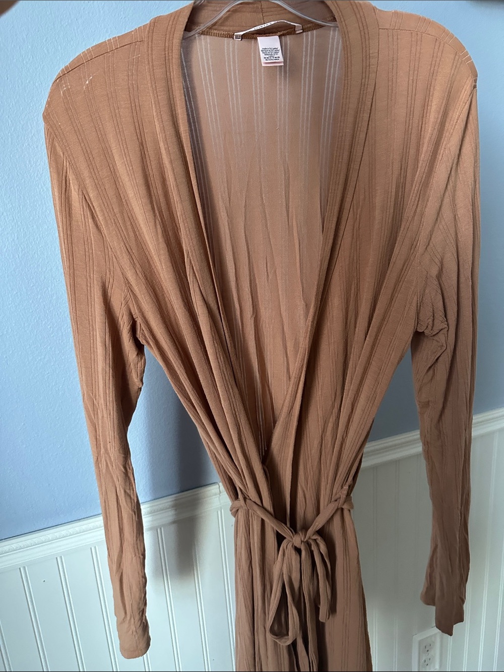 Victoria's Secret Tan Ribbed Modal Robe
